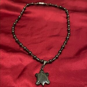 Fashion Jewelry Black Turtle Pendant Necklace